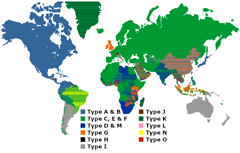 Prise électrique de type I - fiche technique et liste des pays qui  l'utilisent